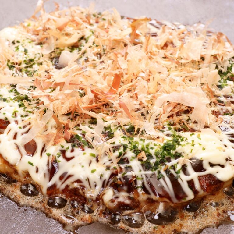 Okonomiyaki japanese street food