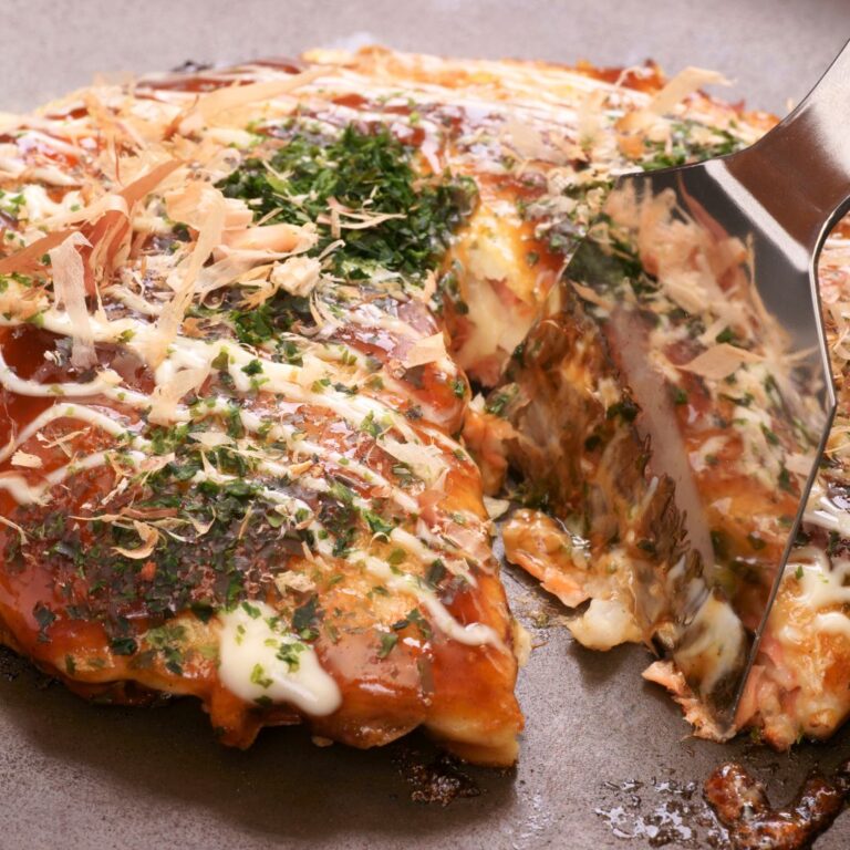 Okonomiyaki Japanese street food Recipe