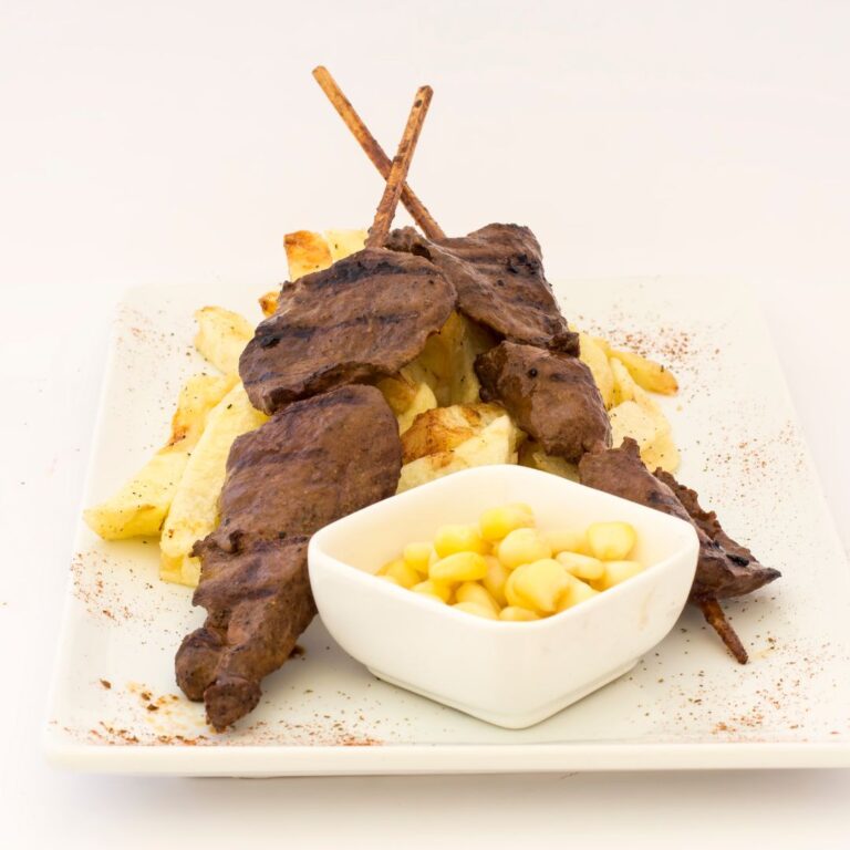 Anticuchos peruvian street food