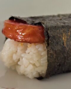 Spam musubi Hawaiian street food