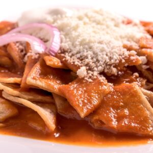 Chilaquiles mexican street food